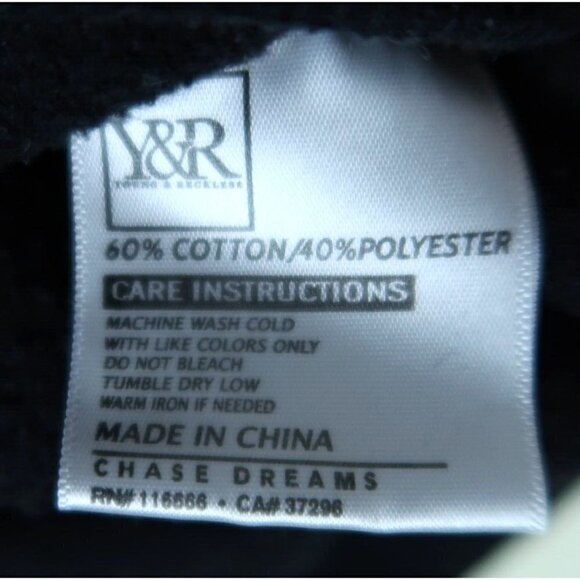 Y&R RCKLSS Young & Reckless Sweatshirt Black Long Sleeves Logo Men's Size Large - Picture 13 of 14